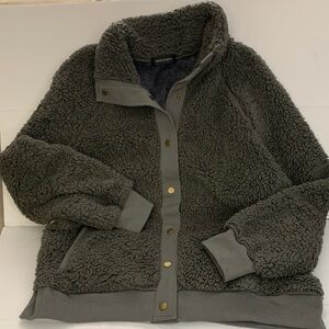 Merokeety Gray Sherpa Jacket